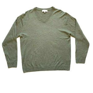 Turnbury 100% Extra Fine Merino Wool Sweater V‎ Neck Long Sleeve Lightweight L